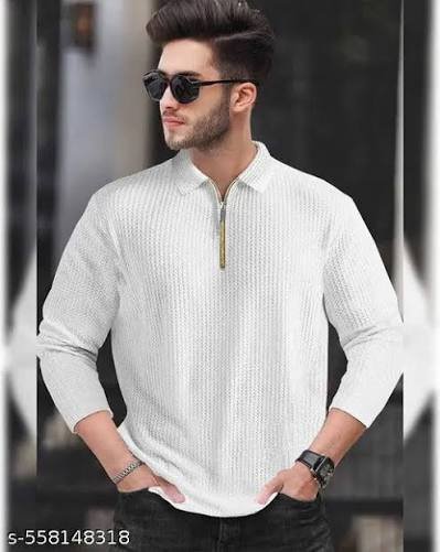 Premium long sleeve T shirts for men by US Vesta featuring stylish white textured design with modern casual fashion look